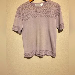 Alfred Dunner Short Sleeve Lavender Sweater.  Size Petite M